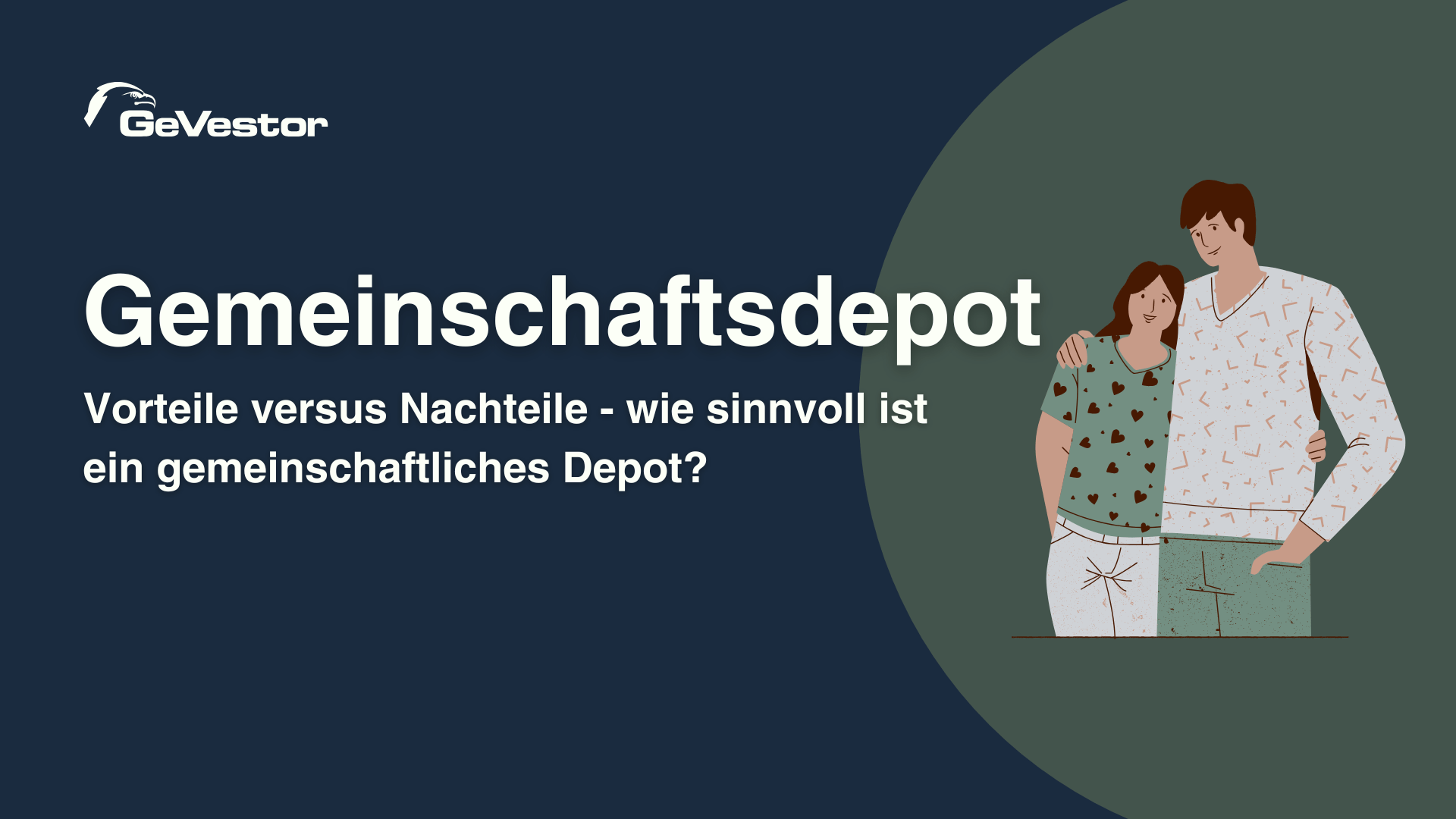 Eine Zeichnung eines Paares neben dem Text "Gemeinschaftsdepot".